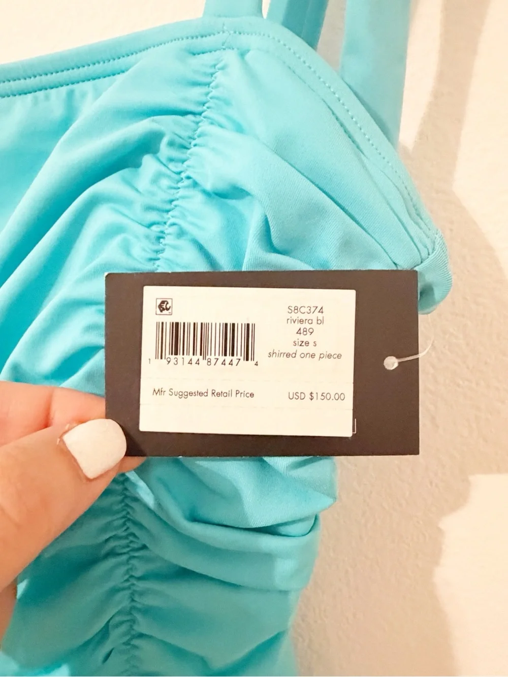 NWT kate spade NY Side Shirred Over the Shoulder Bow Tie OnePiece Swimsuit Small